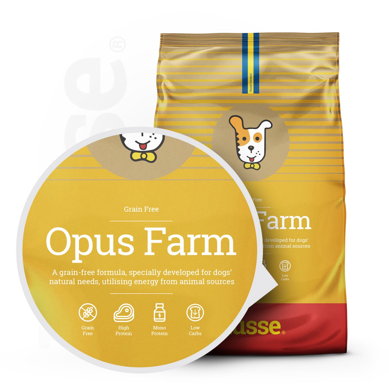OPUS FARM | Hrană uscată completă Super Premium, fără cereale, pentru câinii activi cu sisteme digestive sensibile