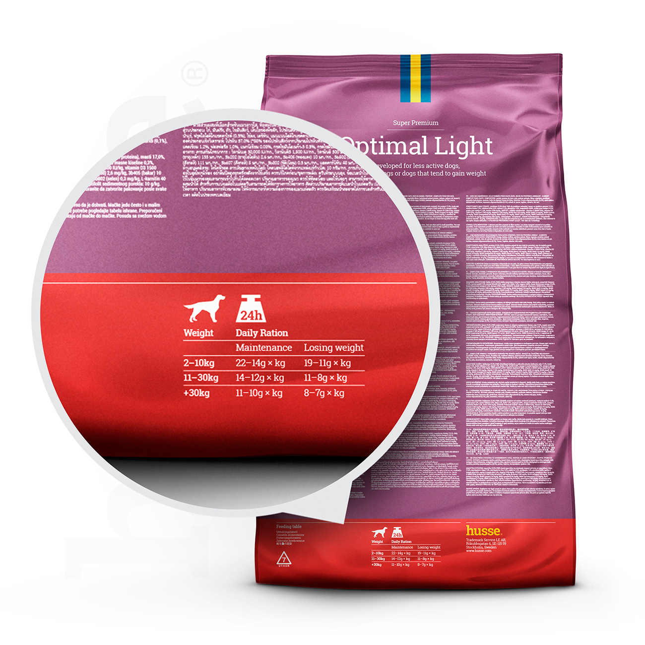 OPTIMAL LIGHT | Hrană uscată completă Super Premium, pentru câinii adulți mai puțin activi, supraponderali sau cu tendință de îngrășare