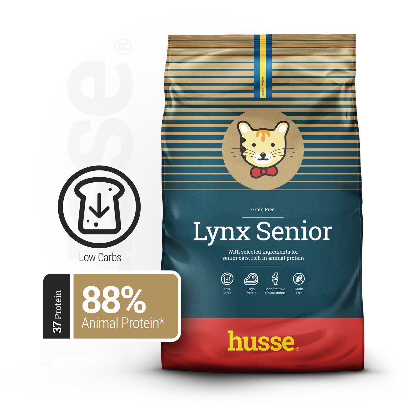 LYNX SENIOR | Hrană uscată completă Super Premium, fără cereale și gluten, pentru pisicile în vârstă