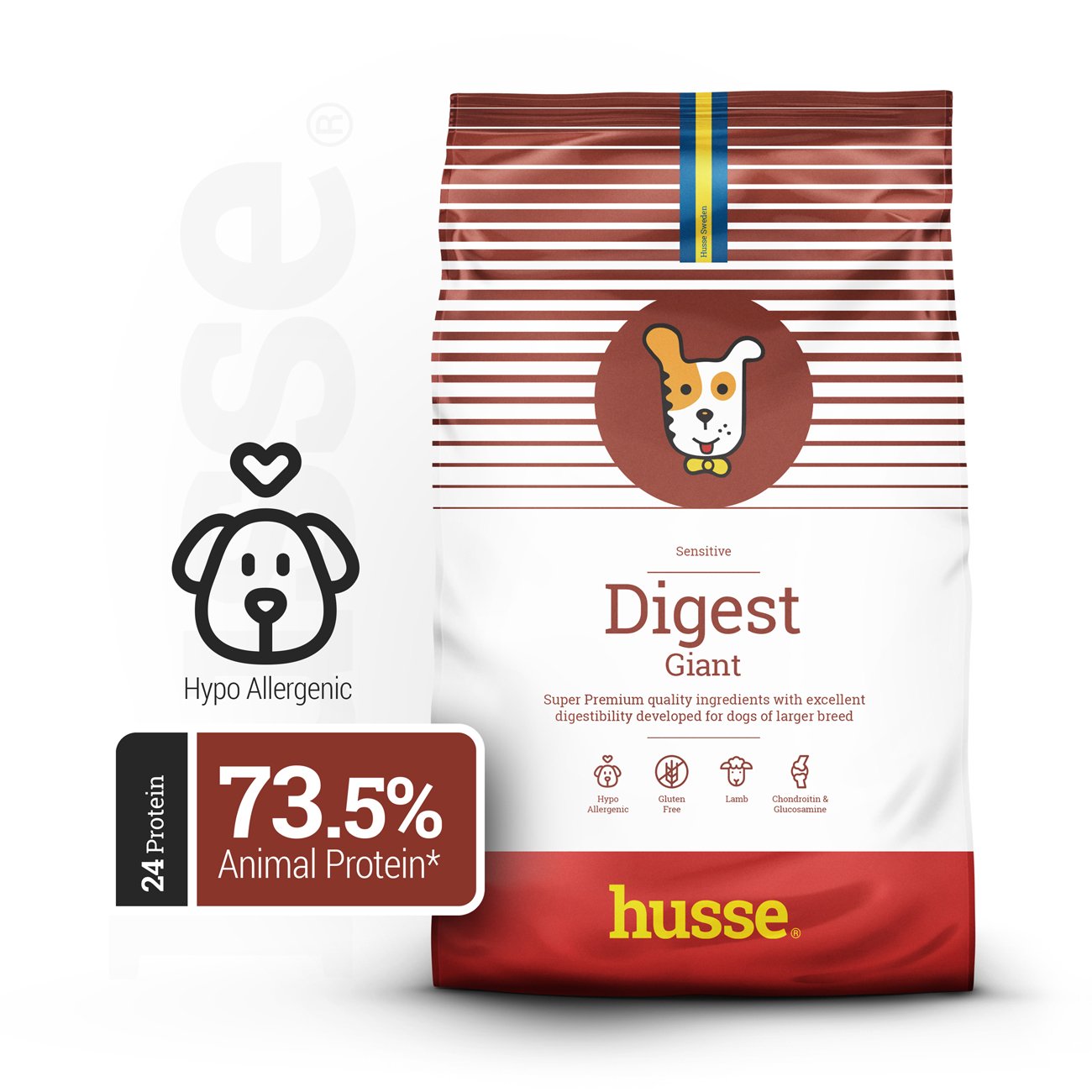 DIGEST GIANT SENSITIVE | Hrană uscată completă Super Premium, hipoalergenică pentru câinii de talie mare cu sensibilități digestive