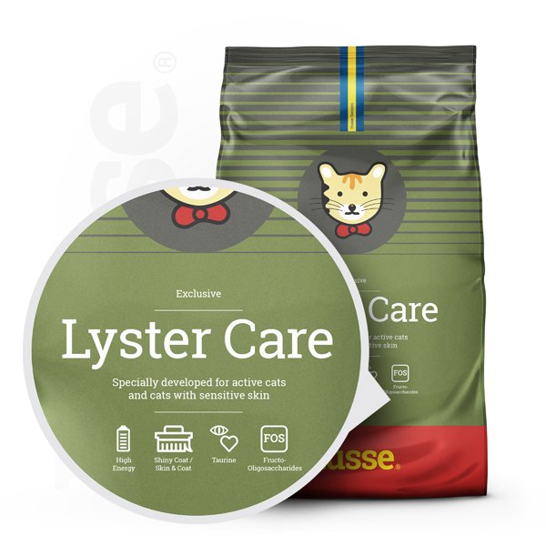 EXCLUSIVE LYSTER CARE | Hrană uscată completă Super Premium, pentru pisici adulte active, cu piele sensibilă sau cu probleme dermatologice