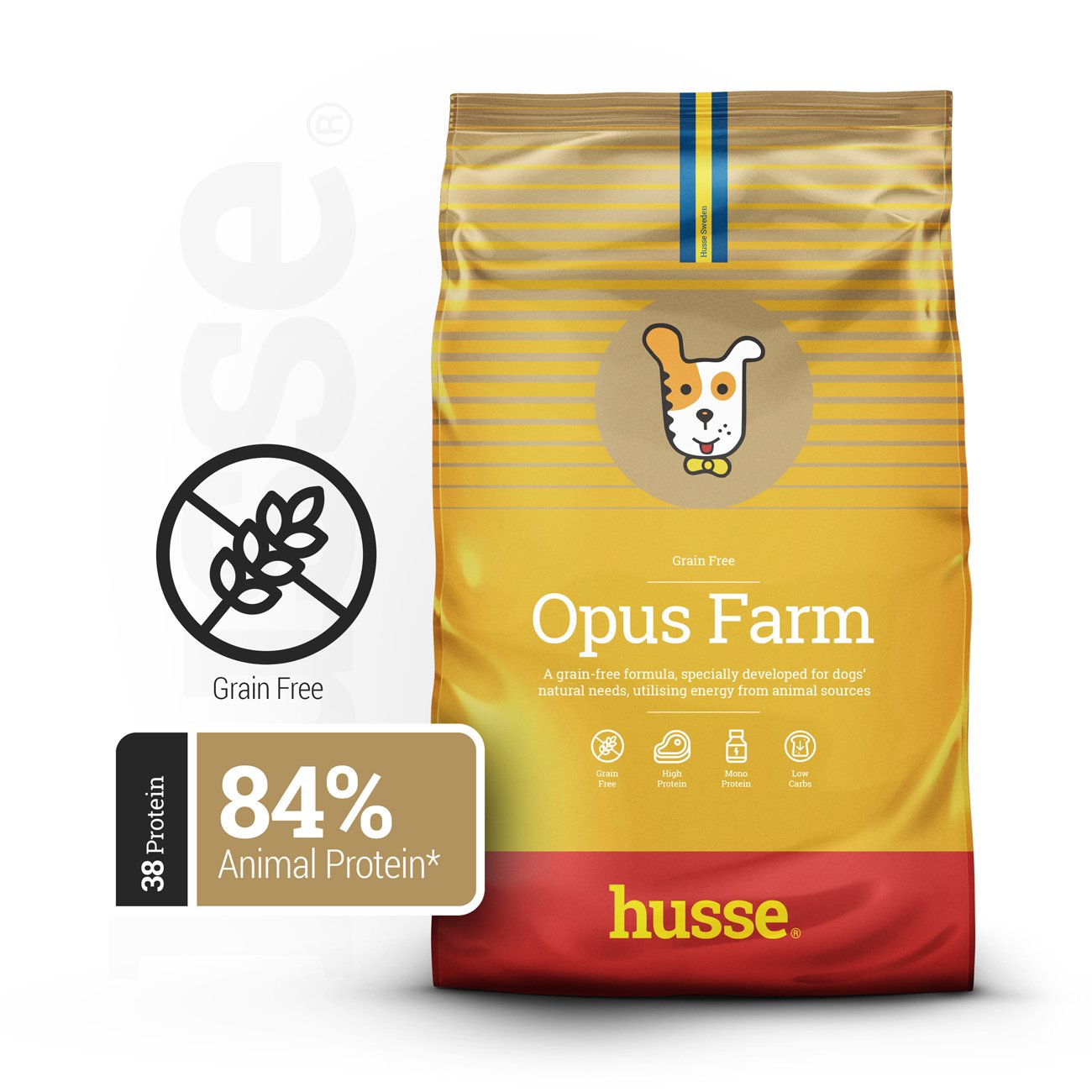 OPUS FARM | Hrană uscată completă Super Premium, fără cereale, pentru câinii activi cu sisteme digestive sensibile