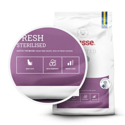 FRESH STERILISED | Hrană uscată completă, fără cereale, cu carne proaspătă de pui, pentru pisici sterilizate