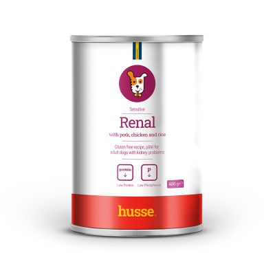 RENAL | Pate delicios, fără gluten, cu carne de porc, pui și orez, pentru câini cu probleme renale