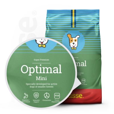 OPTIMAL MINI | Hrană uscată completă Super Premium, fără gluten, pentru câinii adulți de talie mică cu nevoi energetice ridicate