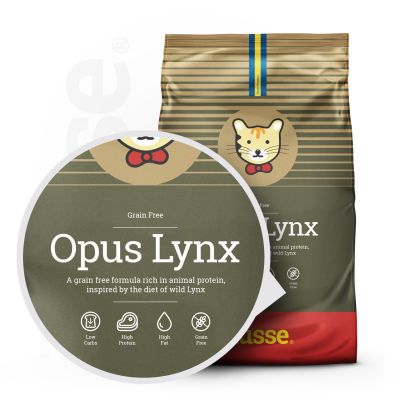 OPUS LYNX | Hrană uscată completă Super Premium, hipoalergenică, fără cereale și gluten, pentru pisici adulte cu sisteme digestive sensibile sau predispuse la alergii